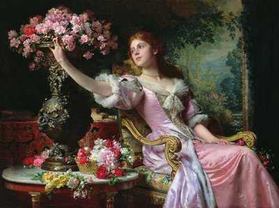 Lady with Flowers by Ladislaw von Czachorski