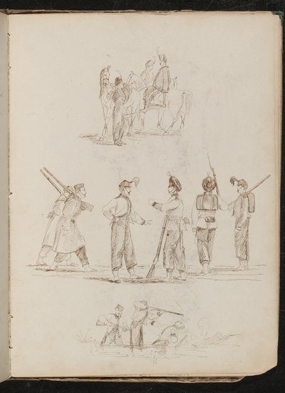 Study of Soldiers and Horses by Lady Butler