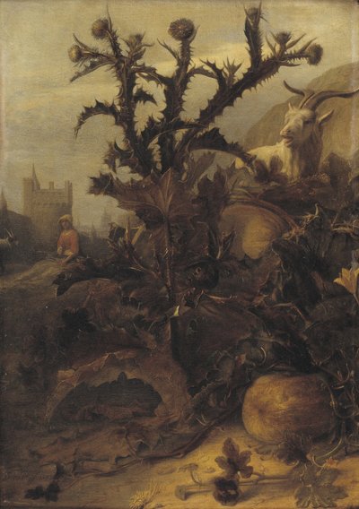 Thistle, Pumpkin and a Goat by Lambert Doomer