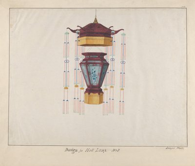 Design for a Hall Lamp, ca. 1800-1810 by Lamqua