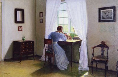 Woman in front of the window by Lars Jorde