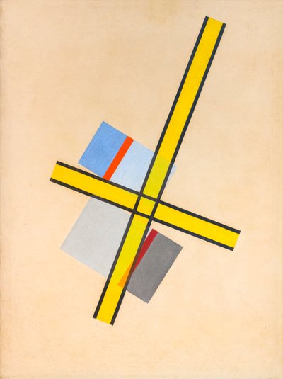 Yellow Cross Q VII by Laszlo Moholy Nagy