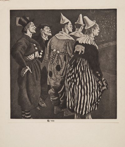 Five Clowns by Laura Knight
