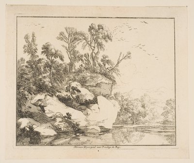 The Covered Rocks, 1640 by Laurent de la Hyre