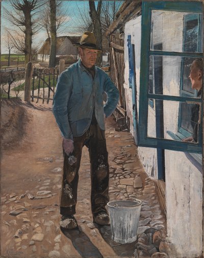 Whitewashing the Old House, 1908 by Laurits Andersen Ring