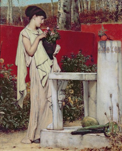 Woman with a Vase of Flowers by Lawrence Alma Tadema