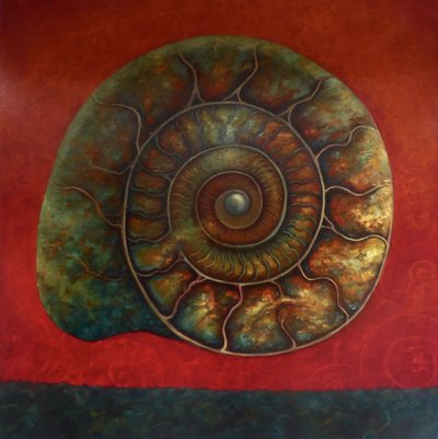 Ammonite Red and Green by Lee Campbell