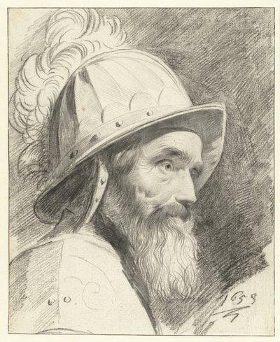 Bust of a Warrior with Helmet by Leendert van der Cooghen