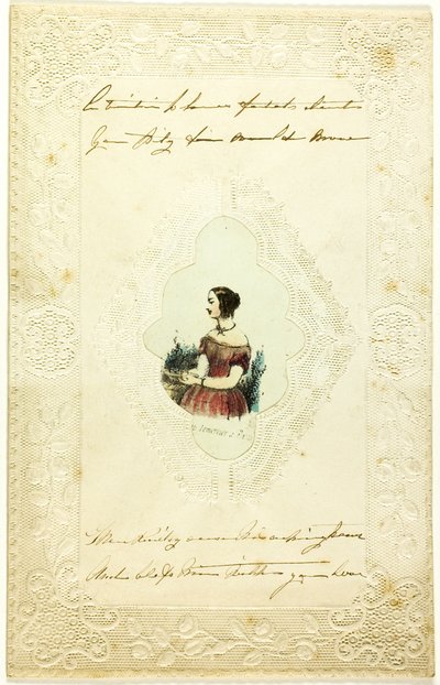 Untitled Valentine (Woman in Pink Dress) by Lemercier et Compagnie