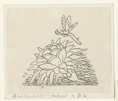 Flower with a Dragonfly by Leo Gestel (signed by artist)
