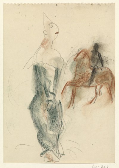 Clown and Rider on Horseback by Leo Gestel