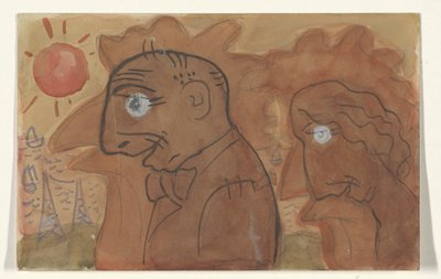 Caricature of Leo Gestel and His Wife by Leo Gestel