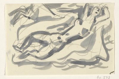 Naked Woman and Horse in the Sea by Leo Gestel