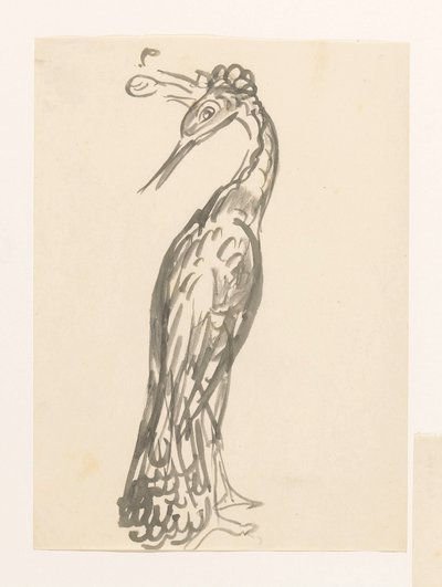 Heron with Head Turned Back by Leo Gestel