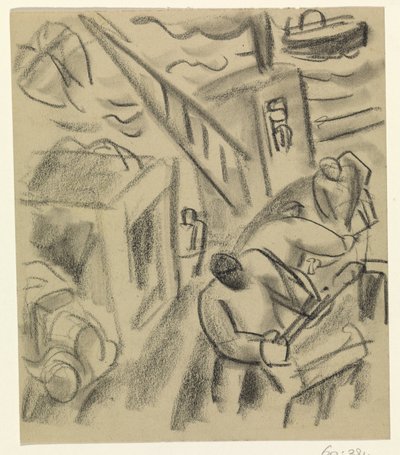 Fisherman on a Fishing Boat by Leo Gestel