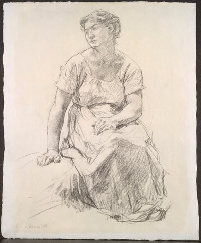 Seated Peasant Woman by Leon Augustin Lhermitte
