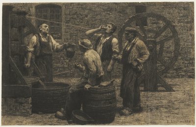 The Wine Press by Leon Augustin Lhermitte