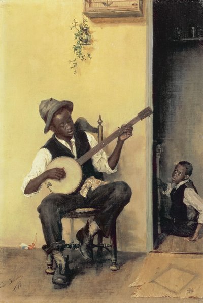 The Banjo Player, 1881 by Leon Delachaux