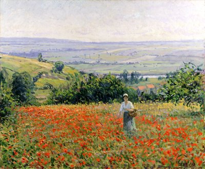 Woman in a Poppy Field by Leon Giran Max