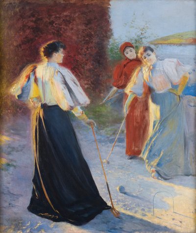 A Game of Croquet by Leon Wyczolkowski