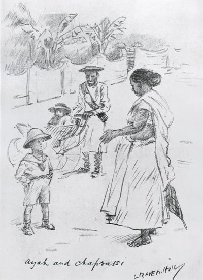 Ayah and Chaprasi by Leonard Raven Hill