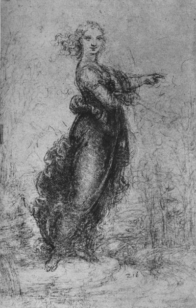 A Young Woman Pointing by Leonardo da Vinci