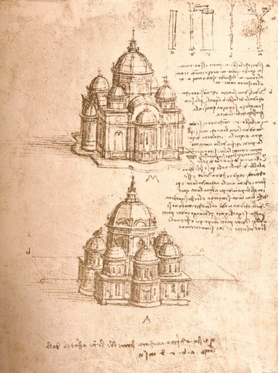 Drawing of Churches by Leonardo da Vinci