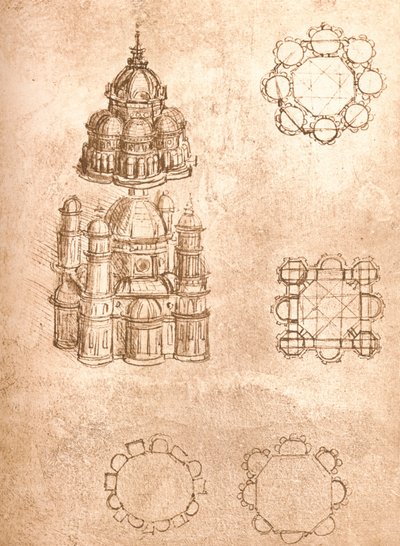 Drawing of Churches, c1472-c1519 1883 by Leonardo da Vinci