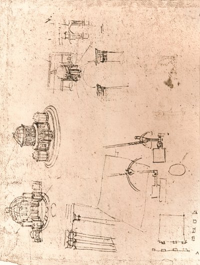 Drawing of ecclesiastical architecture by Leonardo da Vinci