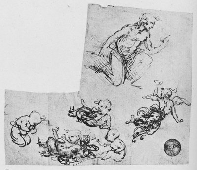 Kneeling Youth and Putti, c.1480 by Leonardo da Vinci