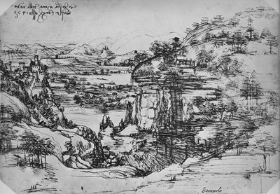 Landscape, c1480 by Leonardo da Vinci