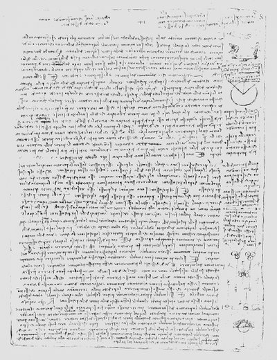 Page from the Codex Leicester, 1508-12 by Leonardo da Vinci