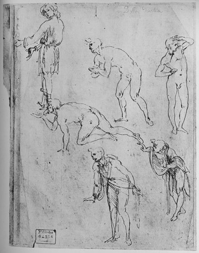 Six Studies of Figures, 1481-1483 by Leonardo da Vinci