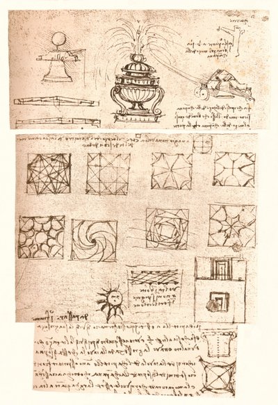 Three architectural drawings, 1472-1519 by Leonardo da Vinci