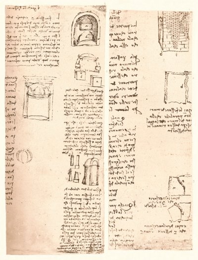 Two architectural drawings, c1472-c1519 1883 by Leonardo da Vinci