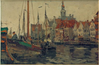 Fishing Boat in the Port of Emden by Leonhard Sandrock