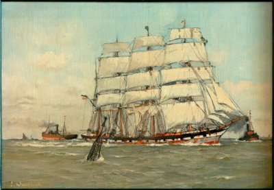 Four-Masted Barque of the Hamburg Shipping Company Wencke Sons, Cargo Ship by Leonhard Sandrock