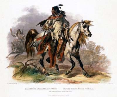 A Blackfoot Indian on Horseback by Leopold Beyer