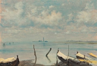 View from Mestre to Venice (Lagoon Landscape) by Leopold Carl Muller