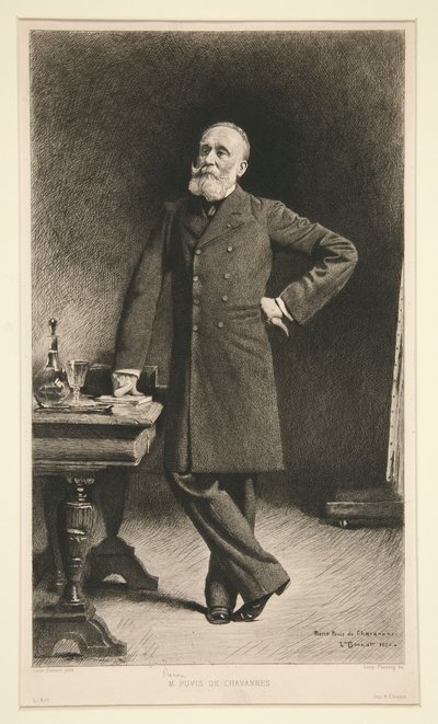 Portrait of Pierre Puvis de Chavannes by Leopold Flameng