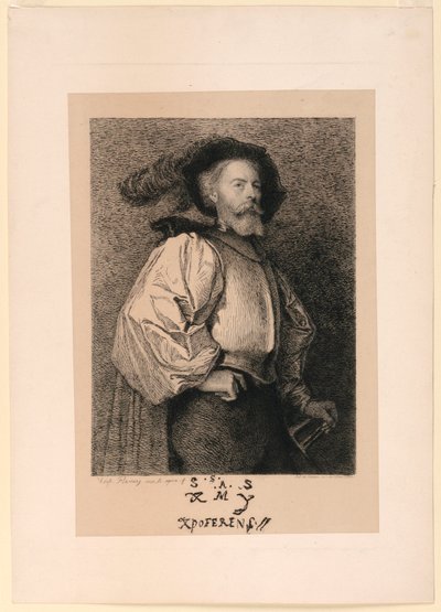 Self Portrait as a Cavalier by Leopold Flameng