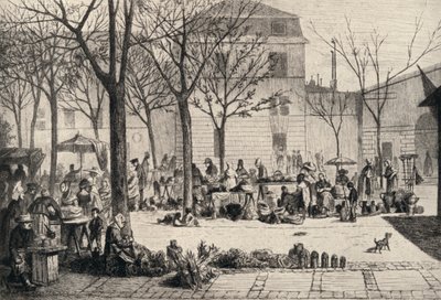 The Marché des Capucins by Leopold Flameng