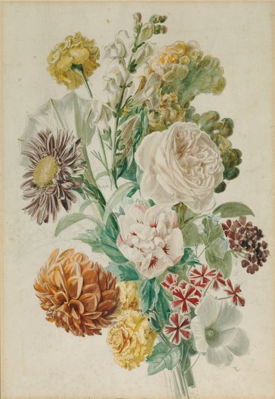 Bouquet with Rose and Dahlia by Leopold von Stoll