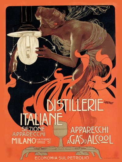 Italian Distillery, 1890s by Leopoldo Metlicovitz