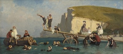 Bathers at Étretat by Lepoittevin