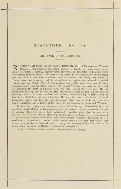 The Earl of Camperdown by Leslie Matthew Ward