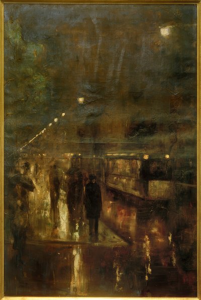 Nighttime Berlin (Nollendorfplatz) by Lesser Ury