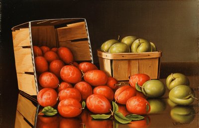 Baskets of Plums by Levi Wells Prentice
