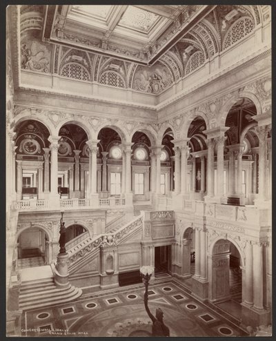 Congressional Library: Grand Stair Hall by Levin C. Hardy