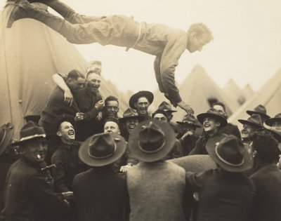 Soldier Thrown in Air by Lewis Hine